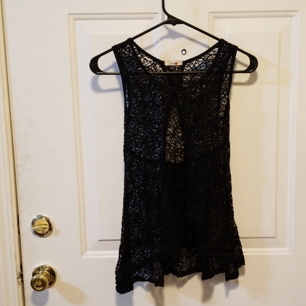 Black see through top